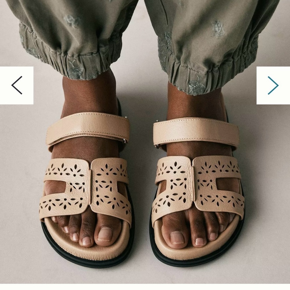 Anthro Bibi Lou Beige Cut-Out Sandals - Boho Size 6